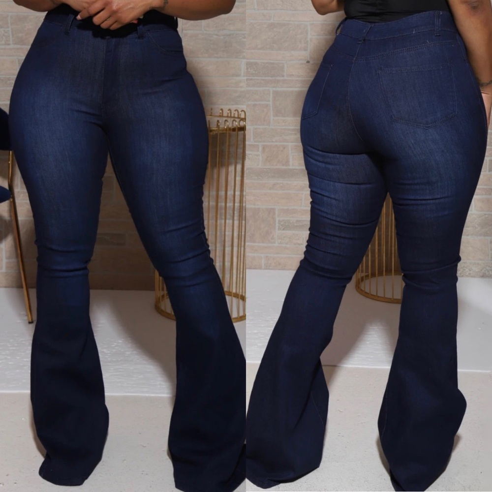 Dark denim versatile Bellbottom